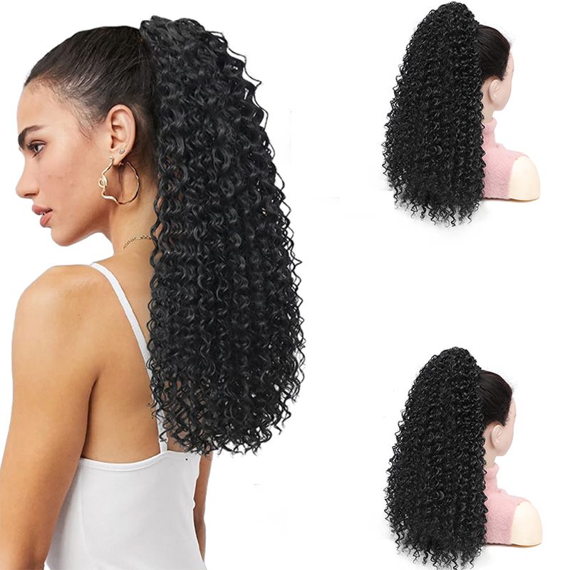 Афро-кудрявый хвост-пучок, иск – обзор и цена Drawstring Afro Curly Puff Ponytail